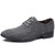 Men's grey check pattern point toe linen derby dress shoe 01
