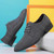 Men's grey check pattern point toe linen derby dress shoe 08