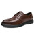 Men's brown urban plain point toe derby dress shoe 01