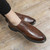 Men's brown urban plain point toe derby dress shoe 03