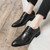 Men's black retro pattern point toe derby dress shoe 05