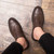 Men's brown wingtip brogue derby dress shoe 02