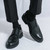 Men's  black retro wingtip brogue derby dress shoe 03
