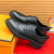 Men's  black retro wingtip brogue derby dress shoe 09