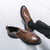 Men's brown retro wingtip brogue derby dress shoe 04