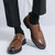 Men's brown retro wingtip brogue derby dress shoe 05