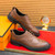 Men's brown retro wingtip brogue derby dress shoe 09