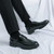 Men's black wingtip brogue derby dress shoe 03