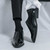 Men's black plain side lace oxford dress shoe 02