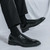 Men's black plain side lace oxford dress shoe 04