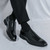 Men's black plain side lace oxford dress shoe 06