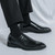 Men's black plain side lace oxford dress shoe 07