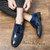 Men's blue patent oxford dress shoe 06