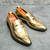 Men's golden point toe penny strap slip on dress shoe 09