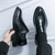 Men's black accents point toe slip on dress shoe 07