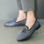 Men's blue knitted pattern accents tassel slip on dress shoe 05