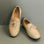 Men's golden knitted pattern accents tassel slip on dress shoe 08