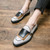 Men's grey wide panel monk strap slip on dress shoe 04