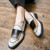 Men's grey wide panel monk strap slip on dress shoe 05