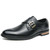 Men's black monk strap point toe slip on dress shoe 01