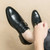 Men's black monk strap point toe slip on dress shoe 03