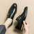 Men's black monk strap point toe slip on dress shoe 07