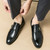 Men's black monk strap point toe slip on dress shoe 04