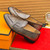 Men's golden retro pattern monk strap slip on dress shoe 08