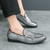 Men's silver retro pattern monk strap slip on dress shoe 03