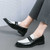Men's black croc skin pattern penny slip on dress shoe 09