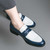 Men's blue croc skin pattern penny slip on dress shoe 05