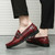 Men's red retro monk strap slip on dress shoe 07