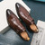 Men's brown retro croc pattern monk strap slip on dress shoe 07