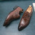 Men's brown retro croc pattern monk strap slip on dress shoe 08