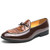 Men's brown croc skin pattern lace tie slip on dress shoe 01