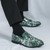 Men's green snake skin pattern tassel on top slip on dress shoe 03