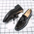 Men's brown patent tassel on top penny slip on dress shoe 09