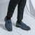 Men's blue check pattern tassel penny slip on dress shoe 03