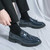 Men's blue check pattern tassel penny slip on dress shoe 06