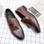 Men's brown croc pattern top tassel penny slip on dress shoe 07