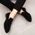 Men's black nubuck penny strap slip on dress shoe 02