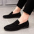 Men's black nubuck penny strap slip on dress shoe 03