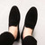 Men's black nubuck penny strap slip on dress shoe 06