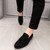 Men's black nubuck penny strap slip on dress shoe 09