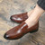 Men's brown penny strap slip on dress shoe 07