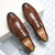 Men's brown penny strap slip on dress shoe 08
