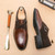 Men's brown cross monk strap slip on dress shoe 08