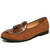 Men's orange retro croc skin pattern tassel slip on dress shoe 01