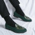 Men's green retro croc skin pattern tassel slip on dress shoe 02