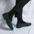Men's green retro croc skin pattern tassel slip on dress shoe 08